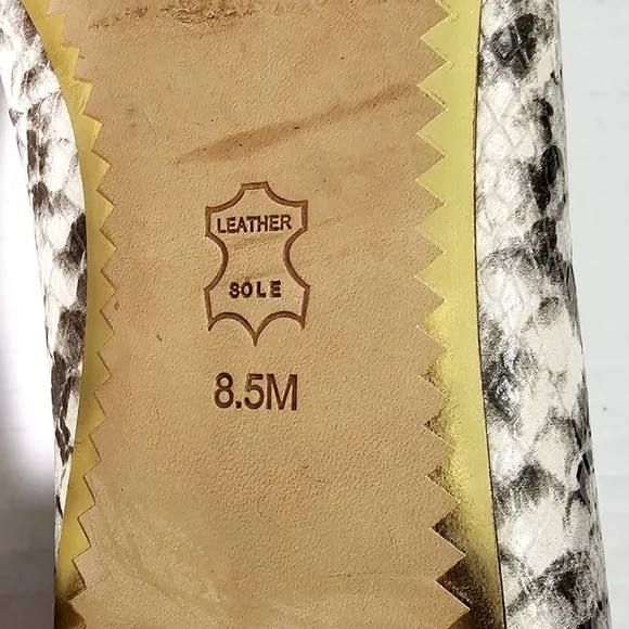 Tory Burch Chelsea Ballet Snakeskin Print Warm Roccia Flats - Picture 10 of 10